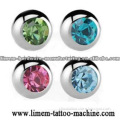 body piercing jewelry balls with stone